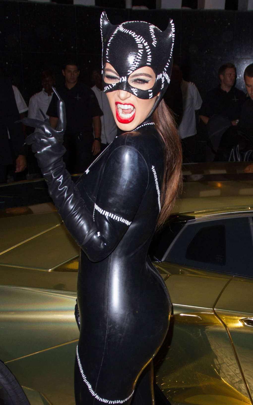 Kim Kardashian - Cat Woman Costume at 2012 Halloween Birthday Bash At LIV Nightclub in Florida
